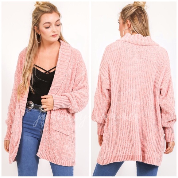 ❄️RESTOCKED//MOCHA CHENILLE CARDIGAN - Picture 5 of 5